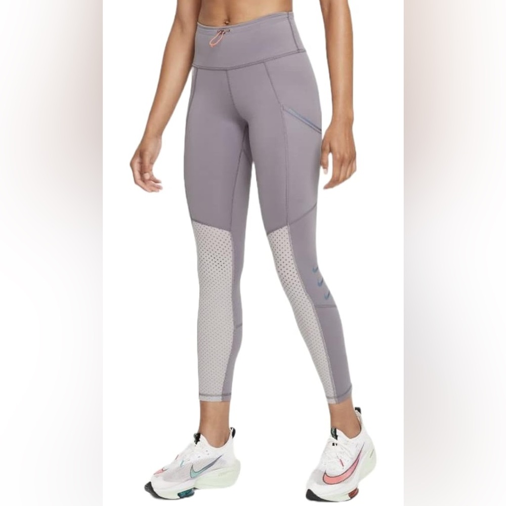 Nike Epic Luxe Grey Tight Fit Mid Rise Leggings